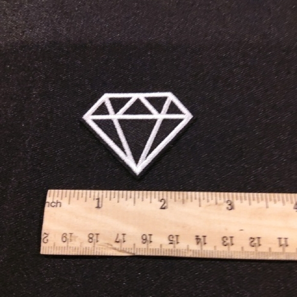 White Diamond Design Patch Iron On - Picture 2 of 2